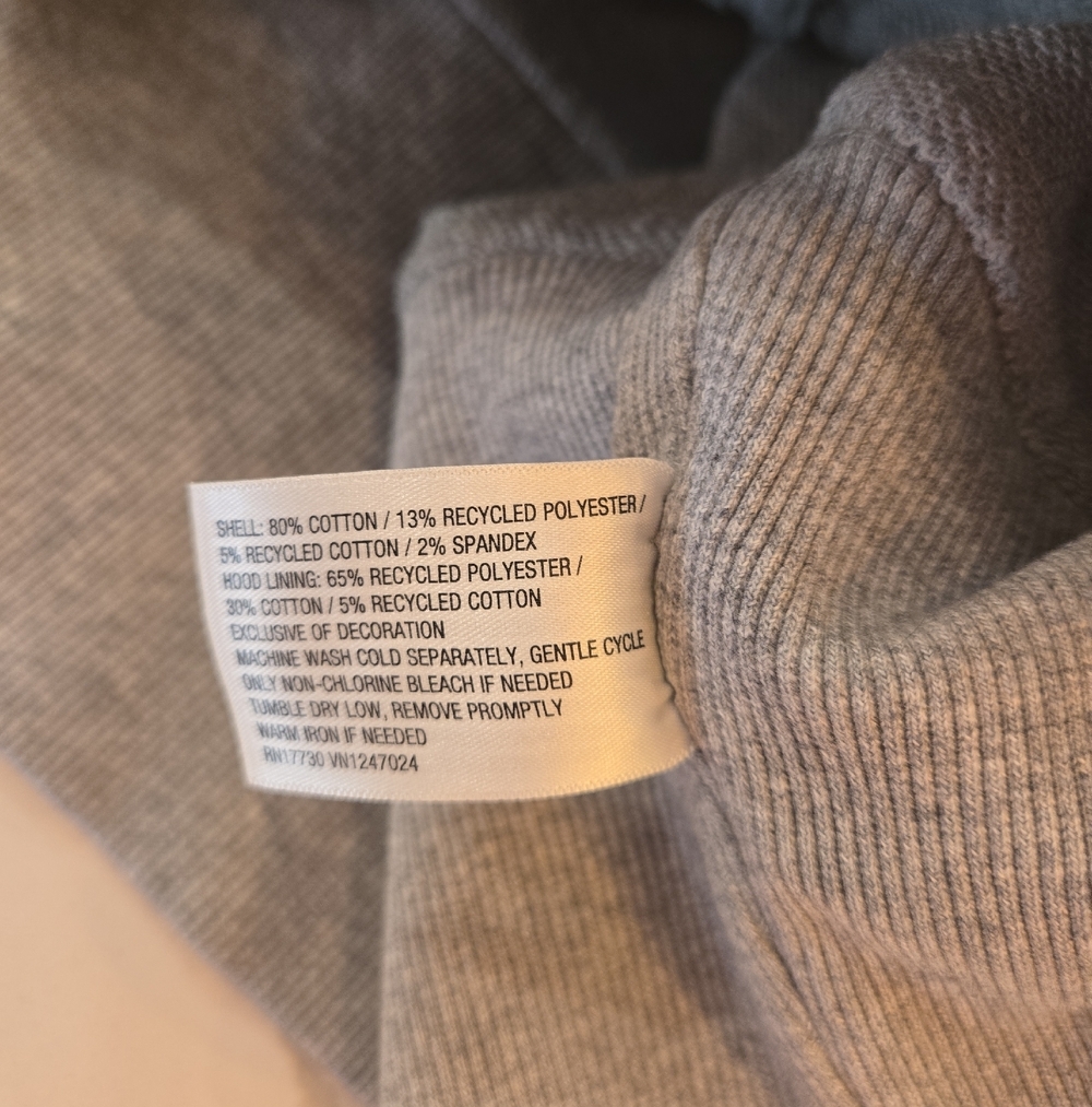 JoyLab Cropped Hoodie Full Zip Activewear Gray Sweatshirt Womens XL - Picture 9 of 9